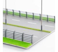 HO Scale Road Guardrail 20cm Realistic Model(Dark green164) | Realistic HO scale design, enhances railway layouts, authentic road barrier look, 20cm length