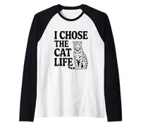Ho Scelto Cat Life Jaguar Cat Lovers Maglia con Maniche Raglan