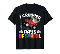 Ho schiacciato 100 giorni di scuola T-Rex Dinosaur Monster Truck Maglietta