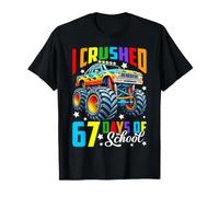 Ho schiacciato 67 Giorni di Scuola Monter Truck Six Seven Meme Boys Maglietta