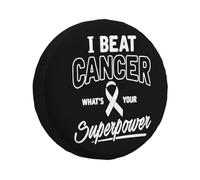 Ho Sconfitto Il Cancro. Qual È Il Tuo Superpotere? Copriruota Durevole Copri Ruota di Scorta Premium Ruota di Scorta Coperture della Universale per SUV Truck Auto 15inch