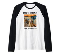 Ho sentito il campanello? Sorpreso Sconvolto Cane Divertente Cane Maglia con Maniche Raglan