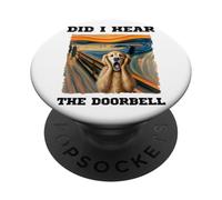 Ho sentito il campanello? Sorpreso Sconvolto Cane Divertente Cane PopSockets PopGrip Adesivo