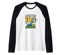 Ho servito 100 Giorni di Scuola Tennis Style Maglia con Maniche Raglan