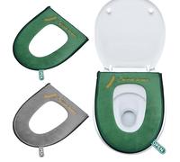HO-SFSM 2 Pezzi Cuscino per Sedile WC, Copri Sedile WC, Morbido Copriwater, Caldo, Spesso, Lavabile, con Manico, per Toilette