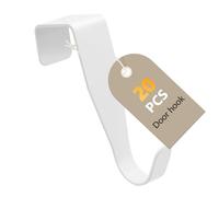 HO-SFSM 20 Pezzi Ganci per Porta,Ganci Porta, Ganci Appendiabiti per Porta Ganci da Appendere Sospensione Stabile Nessuna Foratura Necessaria Adatti per Porte Standard (Bianco)