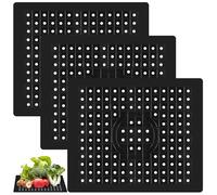 HO-SFSM 3 Pezzi Tappetino Lavello Cucina, Quadrato Silicone Tappetino per Lavello per Lavello da Cucina, Lavandino del Bagno, 31 x 26 cm
