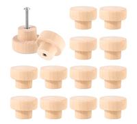 HO-SFSM Pomelli per Mobili Legno Naturale - 12 Pezzi Manopole Cassetto Rotondi, Armadio e Cassettiera Accessori in Legno Massello, Facile Installazione per un Tocco Elegante alla Tua Casa