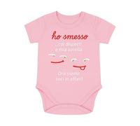 Ho smesso Body Neonato 0-24 Mesi, Tutina Personalizzata a Manica Corta in Morbido Cotone, Ideale Regalo Divertente per Bimbo o Bimba, Baby Shower o Nascita (18 Mesi, Rosa)