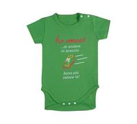 Ho smesso Body Neonato 0-24 Mesi, Tutina Personalizzata a Manica Corta in Morbido Cotone, Ideale Regalo Divertente per Bimbo o Bimba, Baby Shower o Nascita (6 Mesi, Verde)