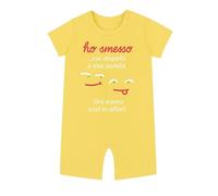 Ho smesso Pagliaccetto Neonato Cotone 0-24 Mesi - Body Neonato a Manica Corta Estivo con Stampa Divertente - Tutina Unisex, Morbida, Leggera con Bottoni per Bimbo e Bimba (24 Mesi, Giallo)