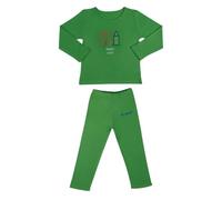 Ho smesso Pigiama Bambina Cotone 2 Pezzi - Completo Manica Lunga con Stampa Divertente - Pantaloni con Elastico - Comodo, Morbido, Traspirante, Idea Regalo per Bambine 2-7 Anni (2 Anni, Verde)