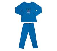 Ho smesso Pigiama Donna Cotone Invernale Lungo Caldo - Completo 2 Pezzi con Maglia Maniche Lunghe e Frase Ironica - Taglie S-L, Idea Regalo Mamma Casa Relax (S, M, Blu)