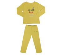 Ho smesso Pigiama Donna Cotone Invernale Lungo Caldo - Completo 2 Pezzi con Maglia Maniche Lunghe e Frase Ironica - Taglie S-L, Idea Regalo Mamma Casa Relax (S, M, Giallo)