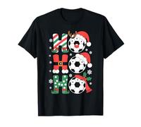 Ho Soccer Christmas Santa Football Player Sports Xmas Maglietta