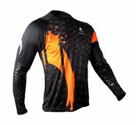 HO Soccer Jersey Adikt PRO Orange Blast - Maglia da Portiere a Maniche Lunghe con Imbottitura, facilita Il Controllo della Palla, Unisex, per Bambini, Arancione/Nero, 14XS