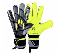 HO Soccer KORAZA Lime Guanti da portiere con protezione delle dita rimovibili, unisex, per bambini, grigio/lime, 6