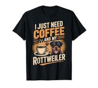 Ho Solo Bisogno di caffè e Il Mio Cane Rottweiler Rottie Rott Maglietta