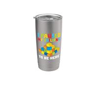 Ho sospeso il mio edificio per essere qui Brick Builder Block Building Bicchiere termico in acciaio inox doppia parete