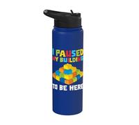 Ho sospeso il mio edificio per essere qui Brick Builder Block Building Stainless Steel Insulated Water Bottle