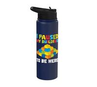 Ho sospeso il mio edificio per essere qui Brick Builder Block Building Stainless Steel Insulated Water Bottle