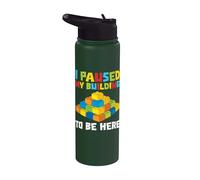 Ho sospeso il mio edificio per essere qui Brick Builder Block Building Stainless Steel Insulated Water Bottle