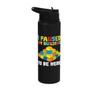 Ho sospeso il mio edificio per essere qui Brick Builder Block Building Stainless Steel Insulated Water Bottle