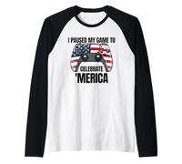 Ho sospeso il mio gioco per celebrare "Merica Gamer il 4 luglio Maglia con Maniche Raglan