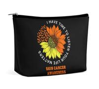 Ho tempo per ascoltare la tua vita è importante. Borsa cosmetica per la consapevolezza del cancro della pelle. Borsa da viaggio portatile per il trucco. Borsa da toeletta di grande capacità. Borse por