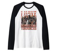 Ho tendenze omosessuali Meme Scheletro duro divertente Maglia con Maniche Raglan