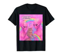 Ho Trovato Questo: è Un Gatto Alieno Vibrante, Divertente, Cosmo Arcobaleno Maglietta