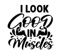 ho un bell'aspetto nei muscoli Decalcomanie con incisioni di pregio 54.6x55.5cm Vetrine Nero