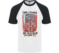 Ho Un Cervello E Sono Pronto A Usarlo Maglietta Da Baseball S/S Per Uomo