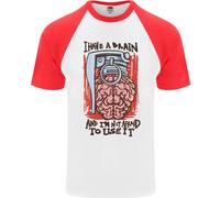 Ho Un Cervello E Sono Pronto A Usarlo Maglietta Da Baseball S/S Per Uomo