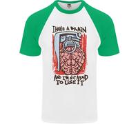 Ho Un Cervello E Sono Pronto A Usarlo Maglietta Da Baseball S/S Per Uomo