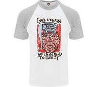 Ho Un Cervello E Sono Pronto A Usarlo Maglietta Da Baseball S/S Per Uomo