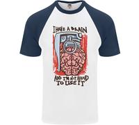 Ho Un Cervello E Sono Pronto A Usarlo Maglietta Da Baseball S/S Per Uomo