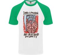 Ho Un Cervello E Sono Pronto A Usarlo Maglietta Da Baseball S/S Per Uomo