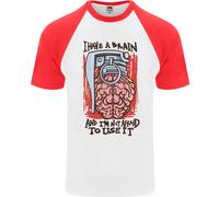 Ho Un Cervello E Sono Pronto A Usarlo Maglietta Da Baseball S/S Per Uomo