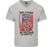 Ho Un Cervello E Sono Pronto A Usarlo Maglietta In Cotone A V-Collo Per Uomo