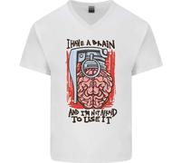 Ho Un Cervello E Sono Pronto A Usarlo Maglietta In Cotone A V-Collo Per Uomo