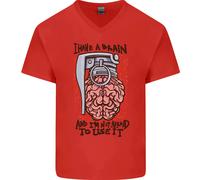 Ho Un Cervello E Sono Pronto A Usarlo Maglietta In Cotone A V-Collo Per Uomo