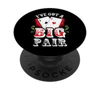 Ho un grande paio di giocatori di poker gioco d'azzardo Casino Party Joke PopSockets PopGrip Adesivo