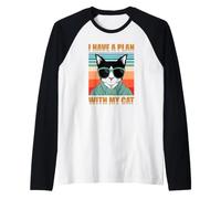 Ho Un Piano con Il Mio Gatto Maglia con Maniche Raglan