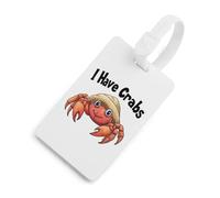 Ho un'etichetta per bagaglio a forma di granchio eremita per borsa da viaggio, carina, etichette identificative per valigie, etichette per bagagli, stile bianco