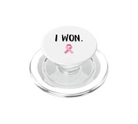 Ho vinto la consapevolezza del cancro al seno sopravvissuto al nastro rosa PopSockets PopGrip per MagSafe