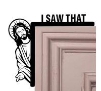 Ho visto che Gesù Door Corner Decor - Decorazione per la casa cristiana, angolo di telaio in legno | Ornamento della porta creativa divertente, accento della cornice religiosa, decorazione della porta