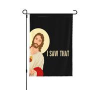 Ho visto quel divertente Gesù cristiano Dio Cristo Croce 2024 Solo bandiera da giardino di dimensioni doppie 12,5"X18" Bandiera da giardino Decorazione per la casa all'aperto Cartello per la casa