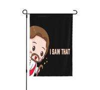 Ho visto quel divertente Gesù cristiano Dio Cristo Croce 2024 Solo bandiera da giardino di dimensioni doppie 28"X40" bandiera da giardino decorazione per la casa all'aperto cartello per la casa