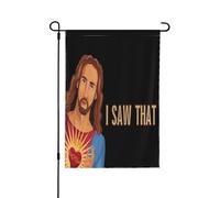 Ho visto quel divertente Gesù cristiano Dio Cristo Croce 2024 Solo bandiera da giardino di dimensioni doppie 28"X40" bandiera da giardino decorazione per la casa all'aperto cartello per la casa